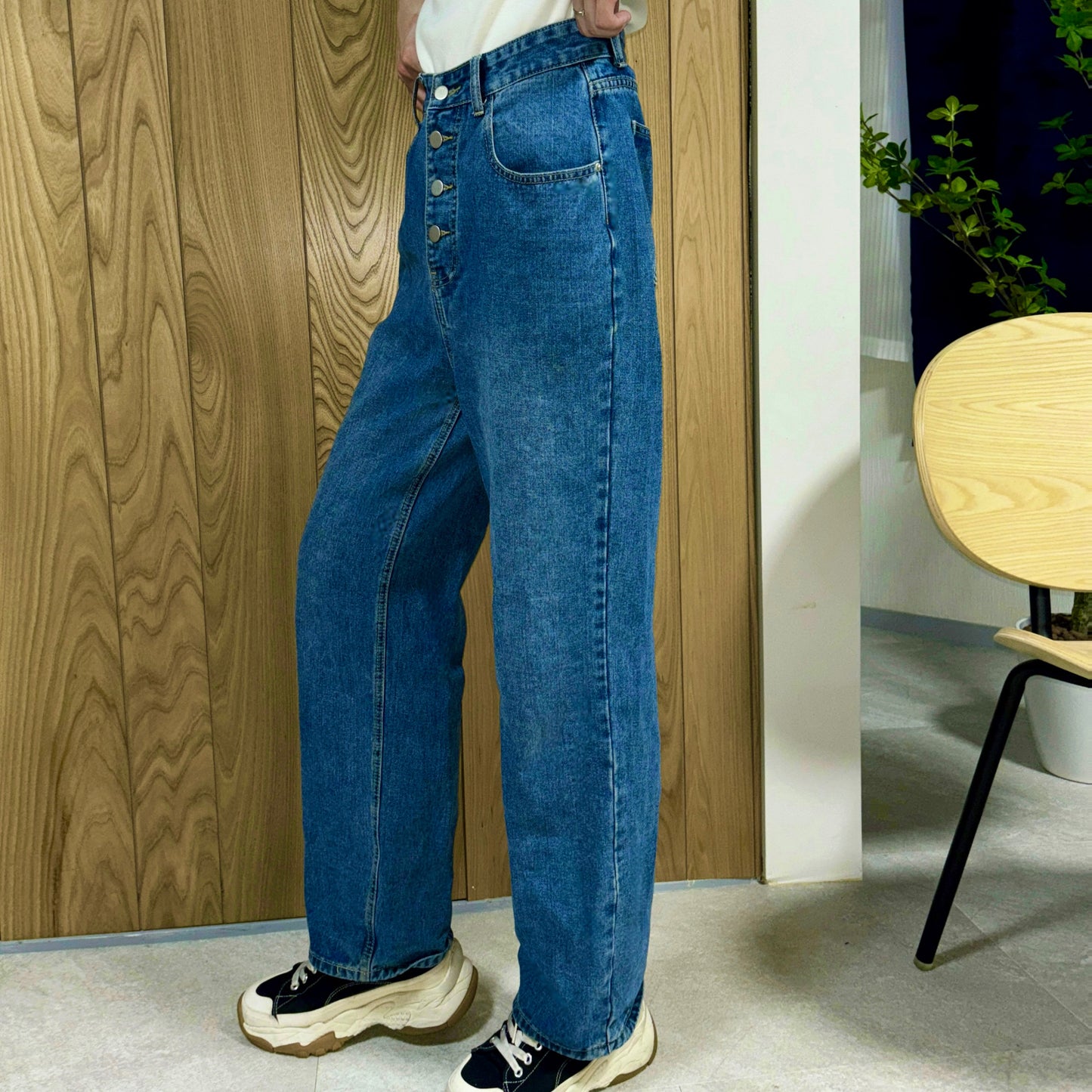 casual wide  blue jeans (ご予約商品)