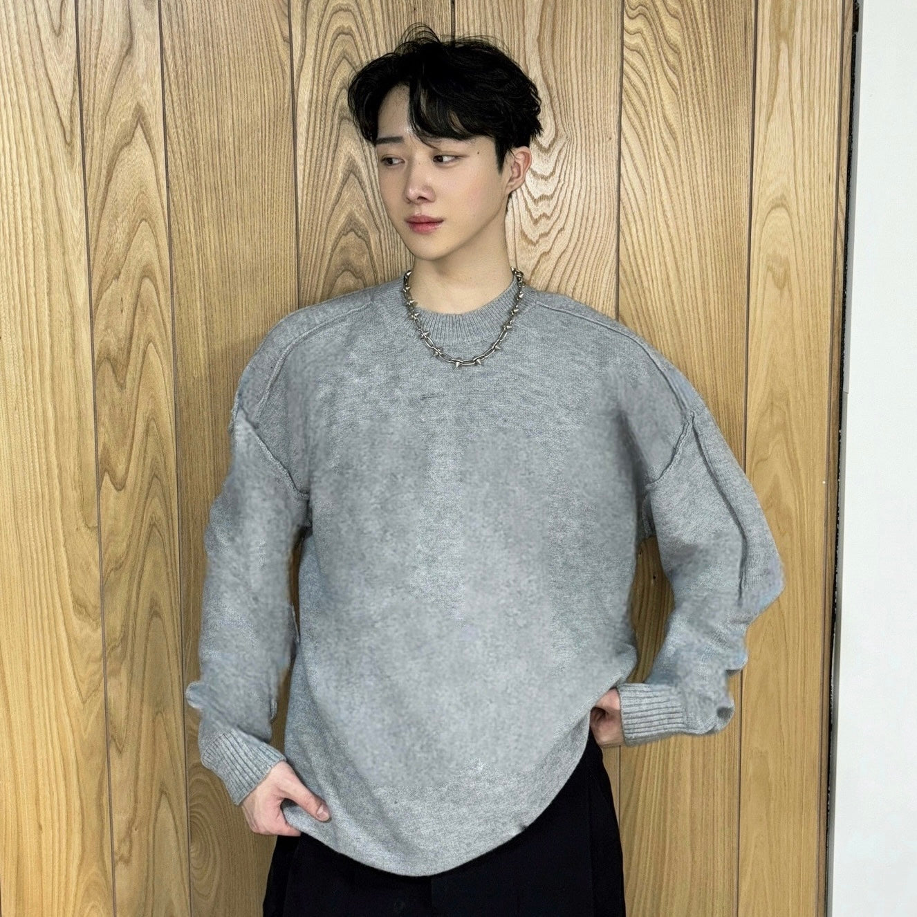 Round Neck Sweater Loose Pullover (ご予約商品)