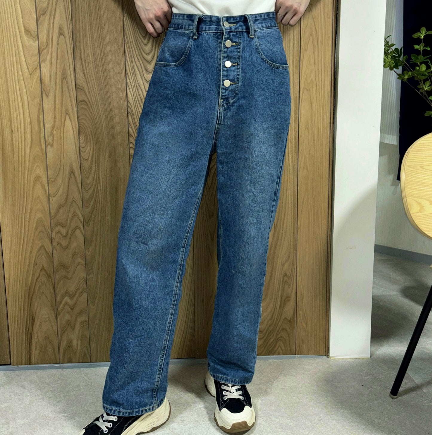 casual wide  blue jeans (ご予約商品)