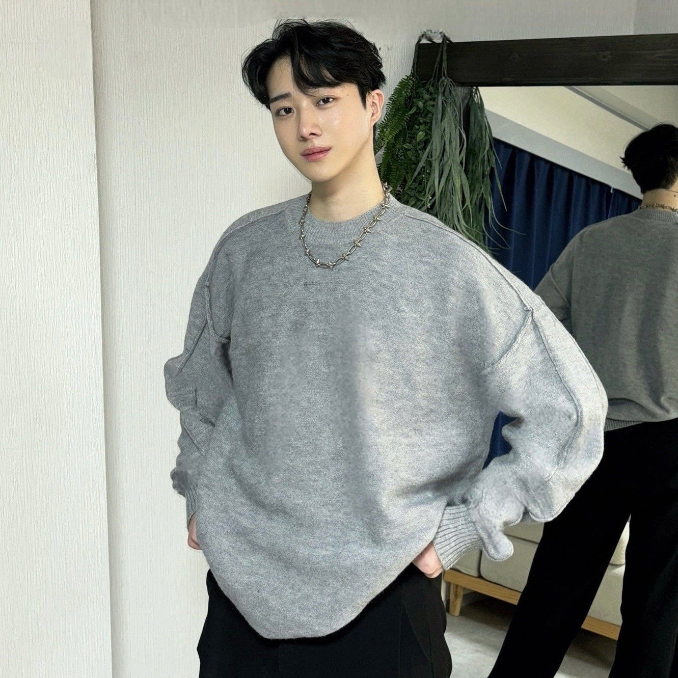 Round Neck Sweater Loose Pullover (ご予約商品)