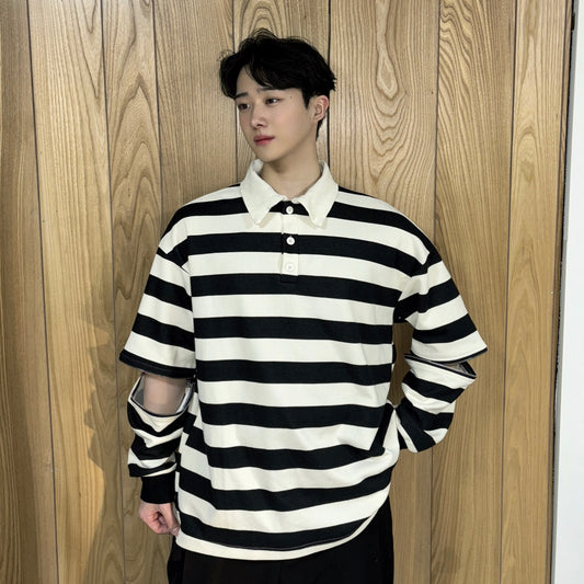 2way stripe polo shirt (ご予約商品)